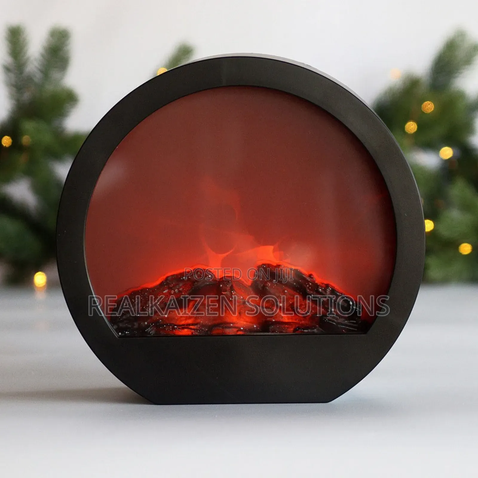Electric Usb Operated Led Round Fireplace Ornament