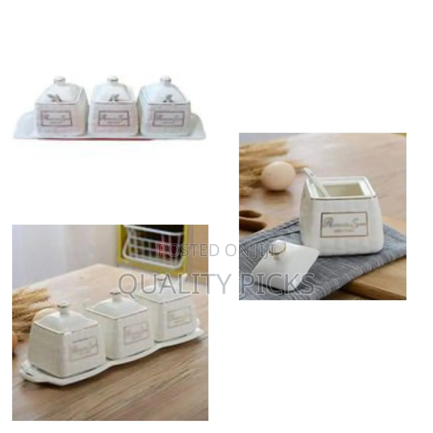 Elegant Ceramic Condiment Jar Set
