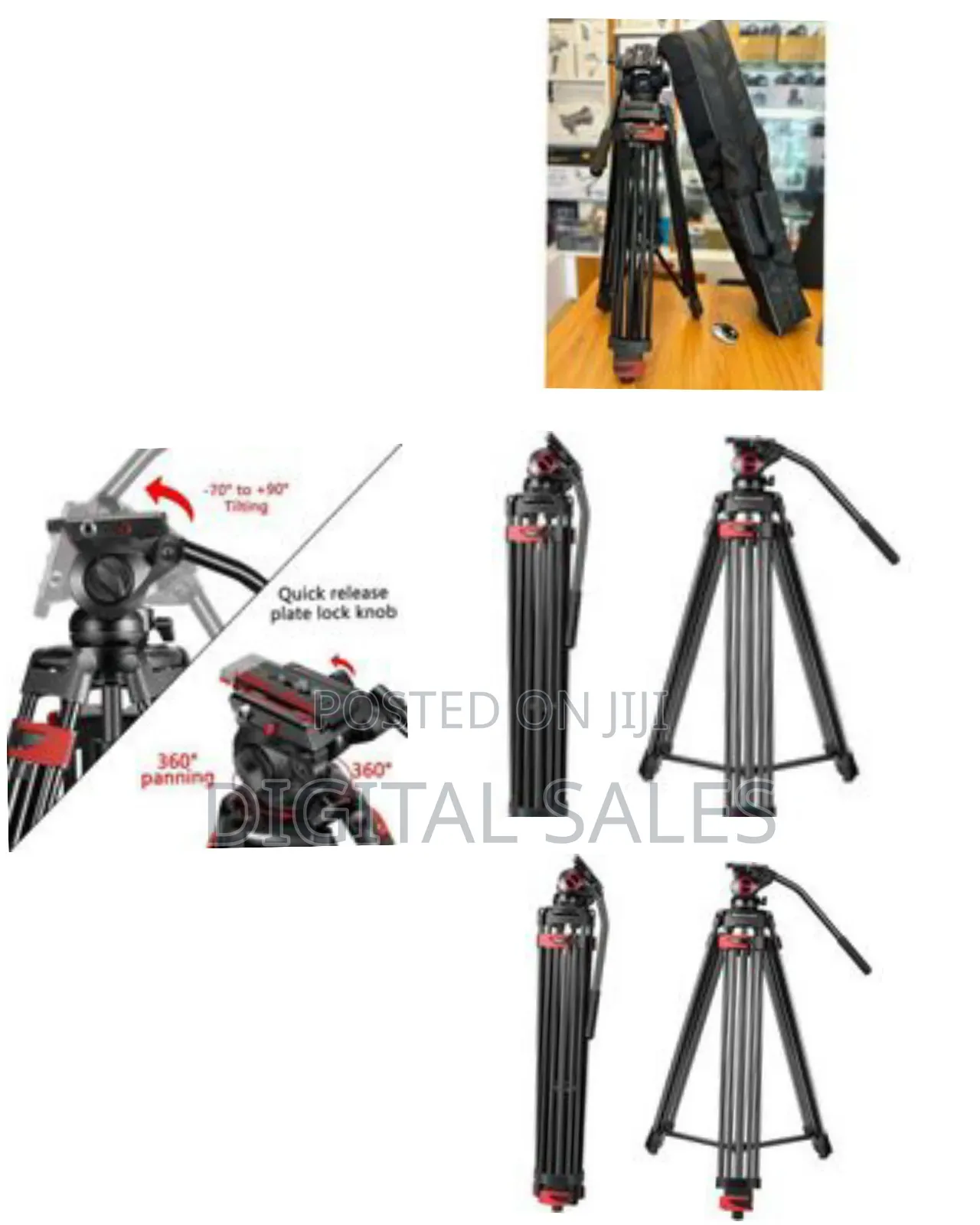 Heavy Duty Tripod Stand Fluid Head Tripod