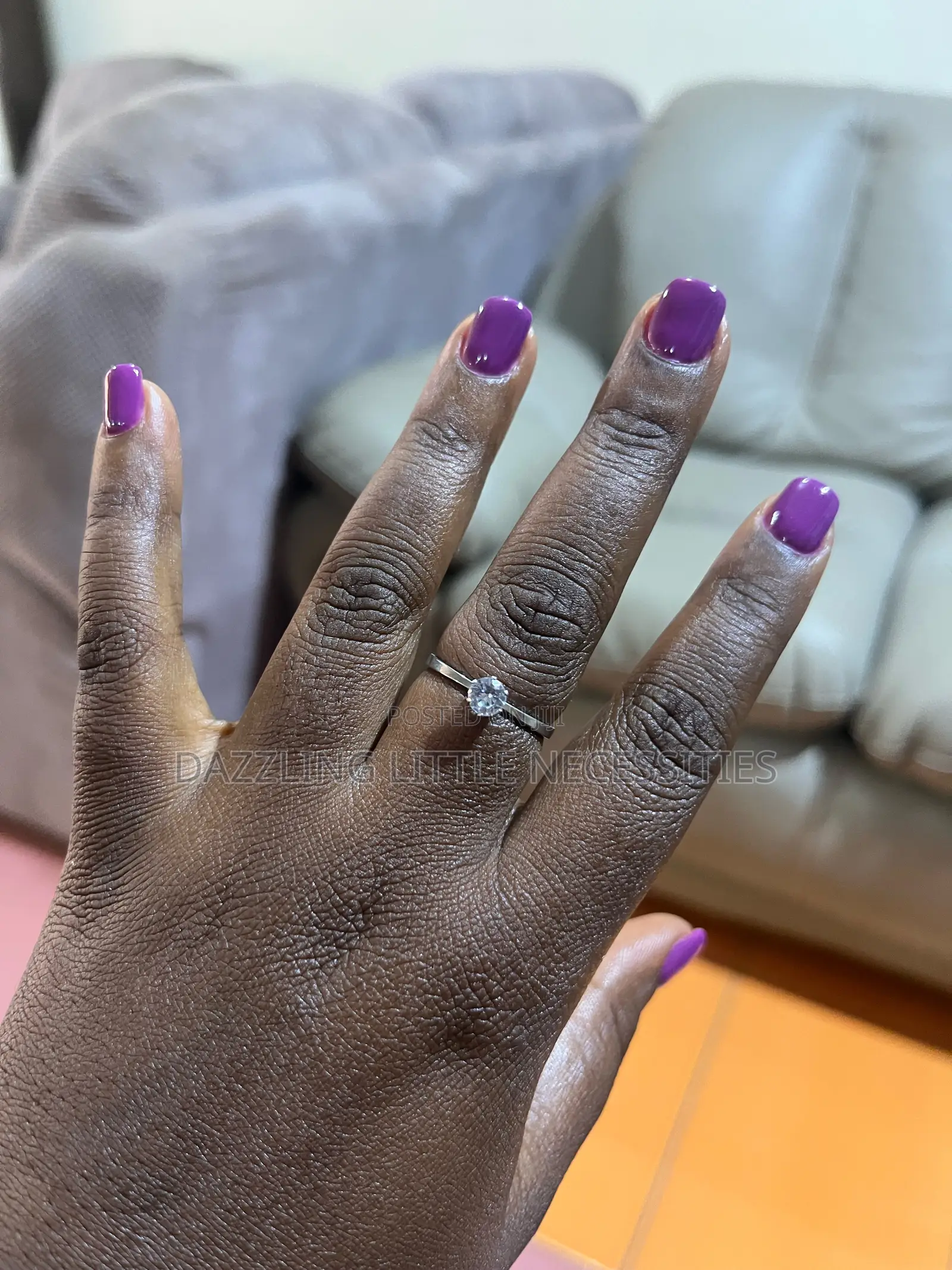 Elle Stainless Steel Engagement/Promise Ring - Size 19 (Silver)