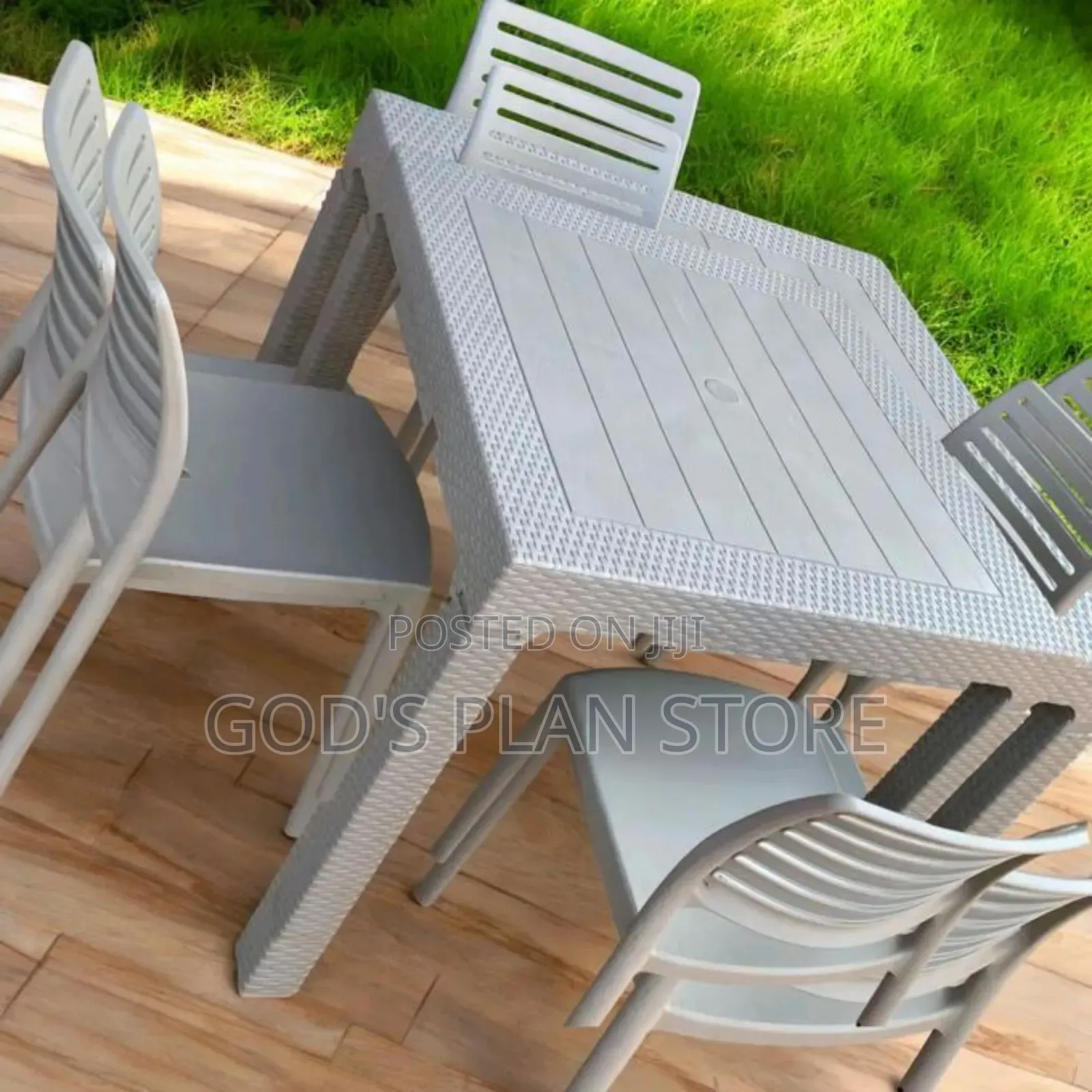 Classic Dining Plastic Table and Chairs (4 Chairs and 1table)