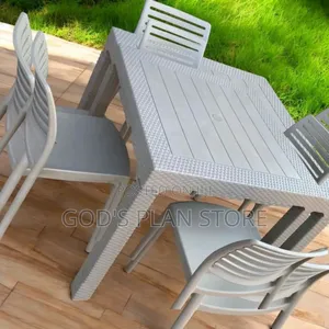 Classic Dining Plastic Table and Chairs (4 Chairs and 1table)