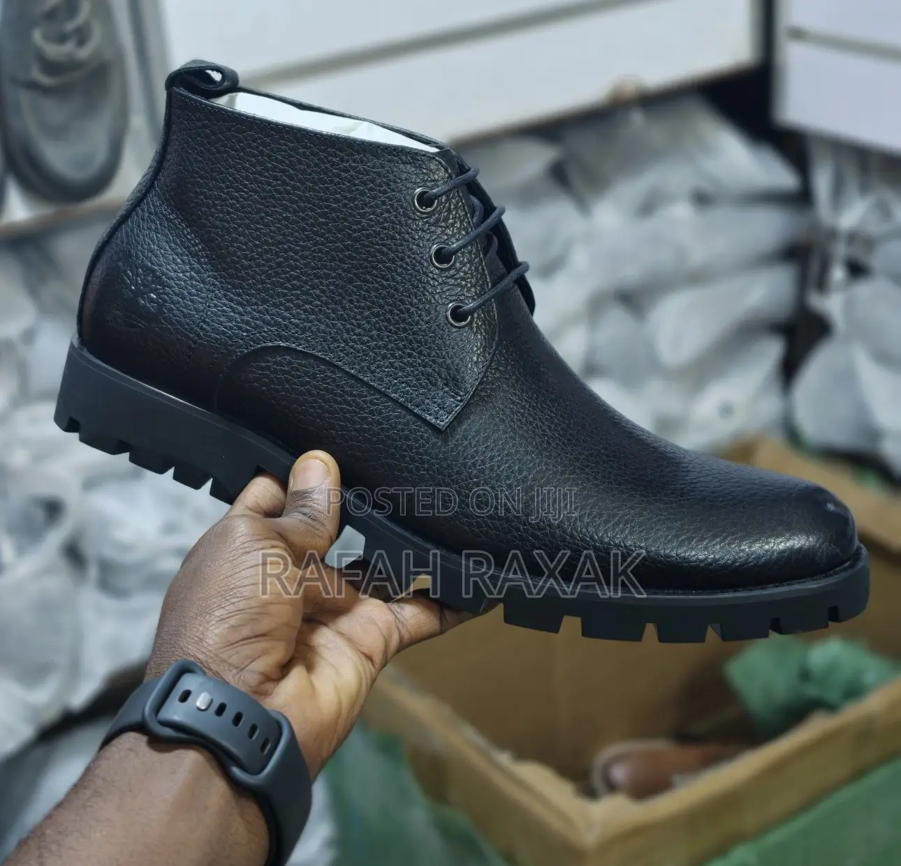 Men’S Black Timberland Premium Leather Formal Gentle Boots