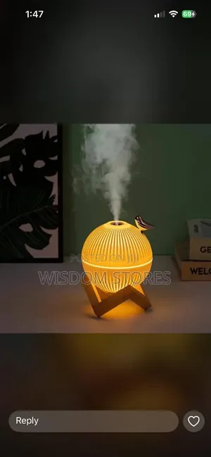 Illuminating Modern Air Humidifier Diffuser 330ml - White, Brown