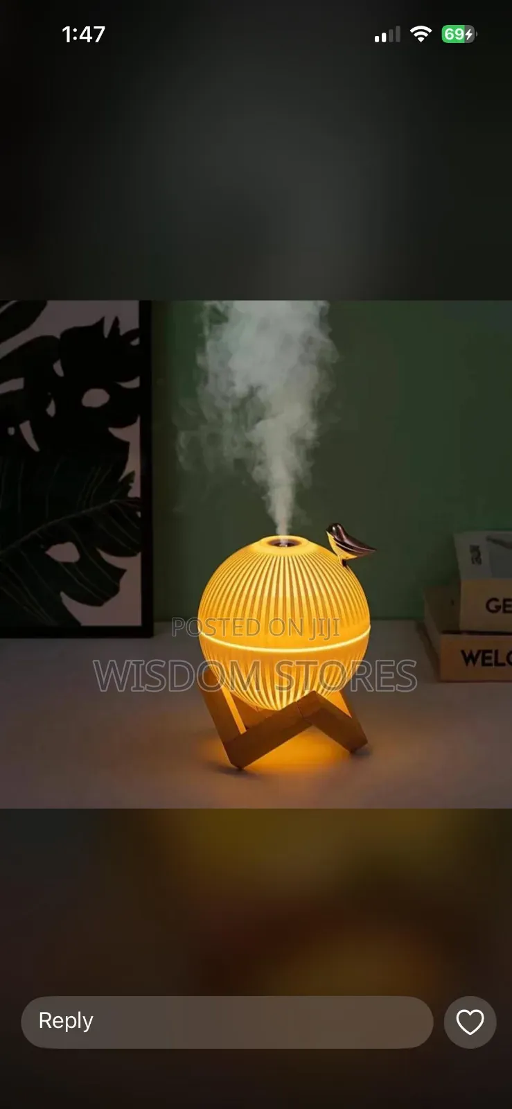 Illuminating Modern Air Humidifier Diffuser 330ml - White, Brown