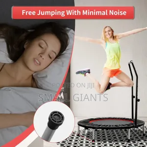 Foldable Mini Exercise Trampoline With an Adjustable Handle Bar