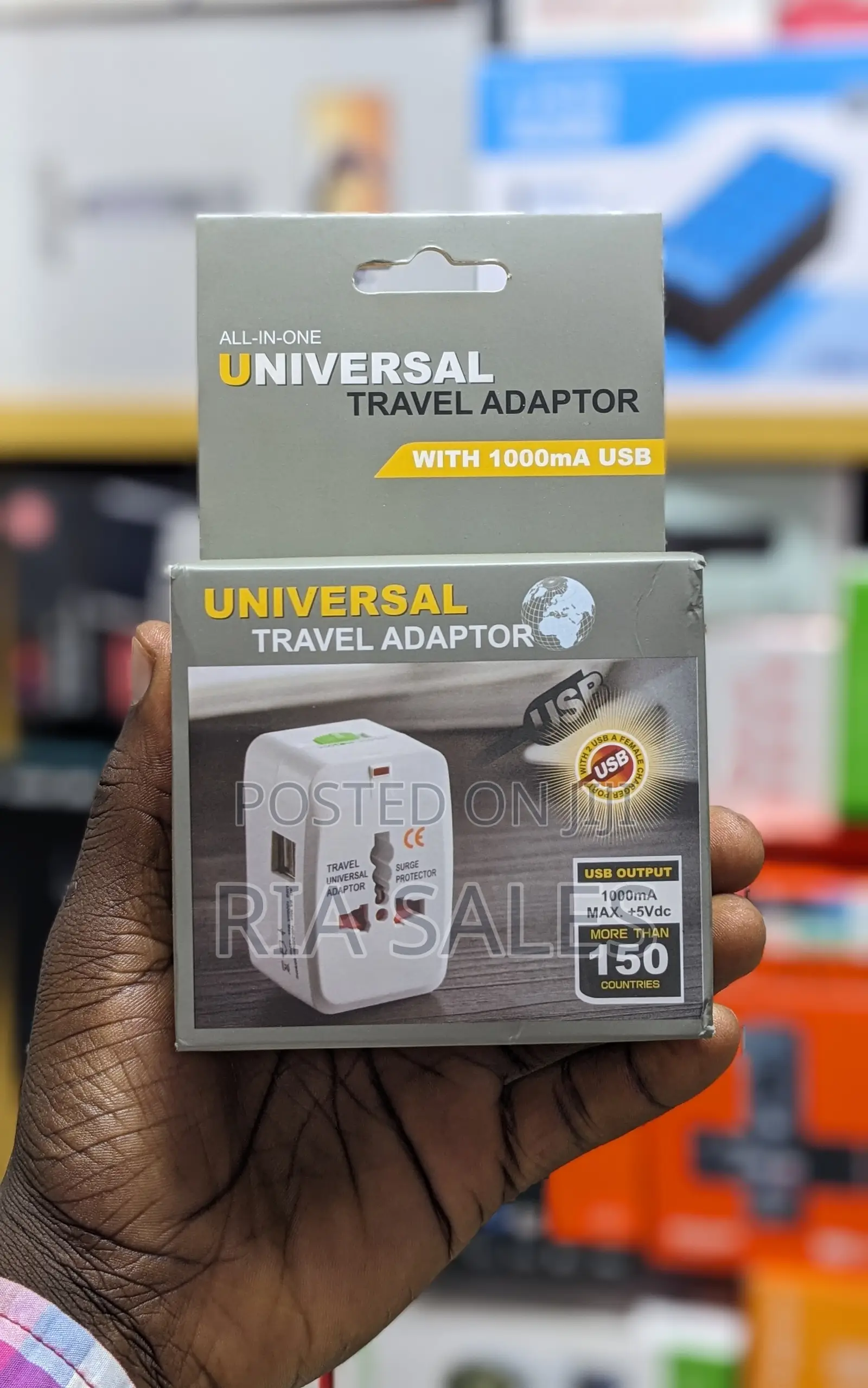 Universal Travel Adapter With 1000ma Usb