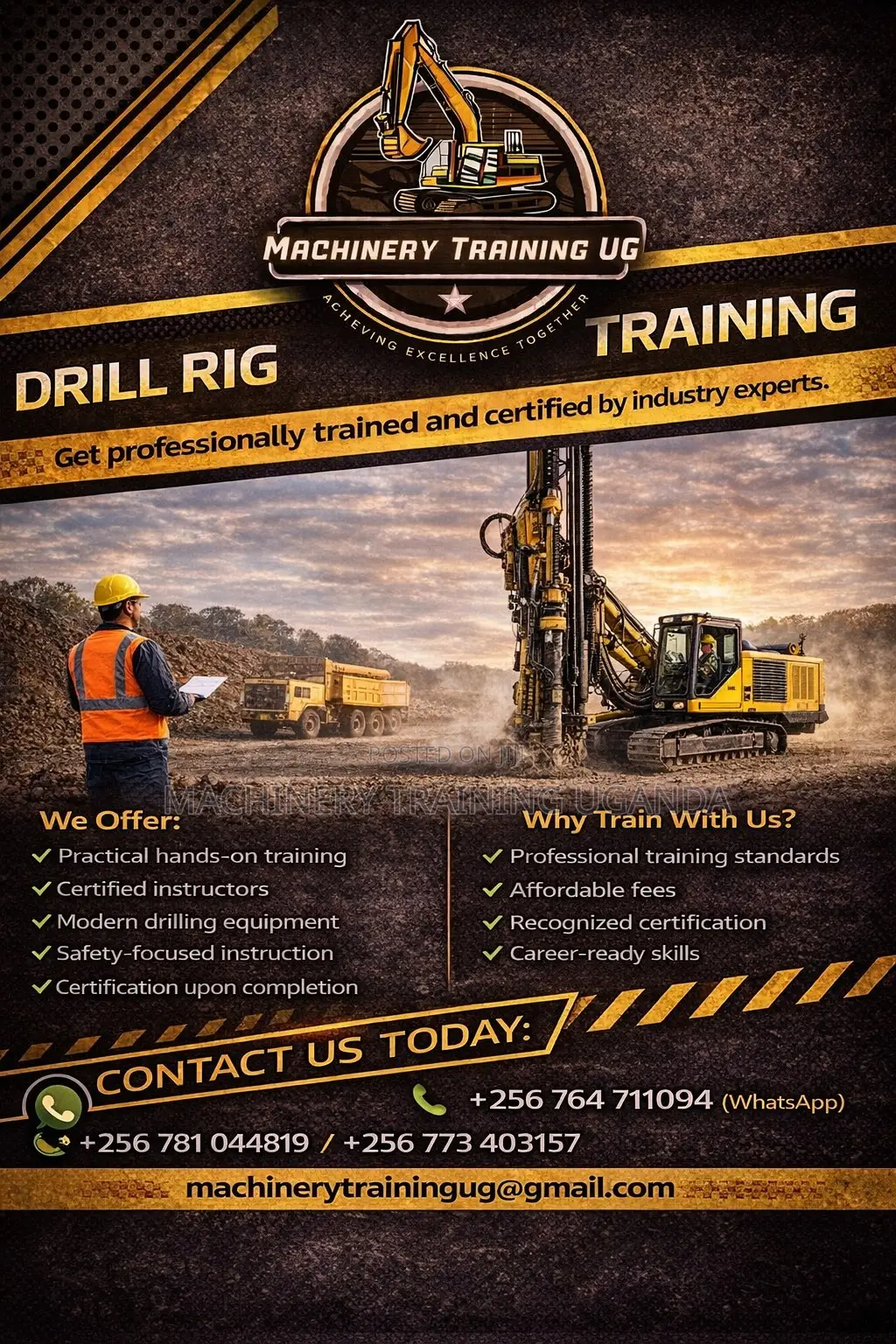 Drill Rig Operator Training in Uganda– Enrol Now
