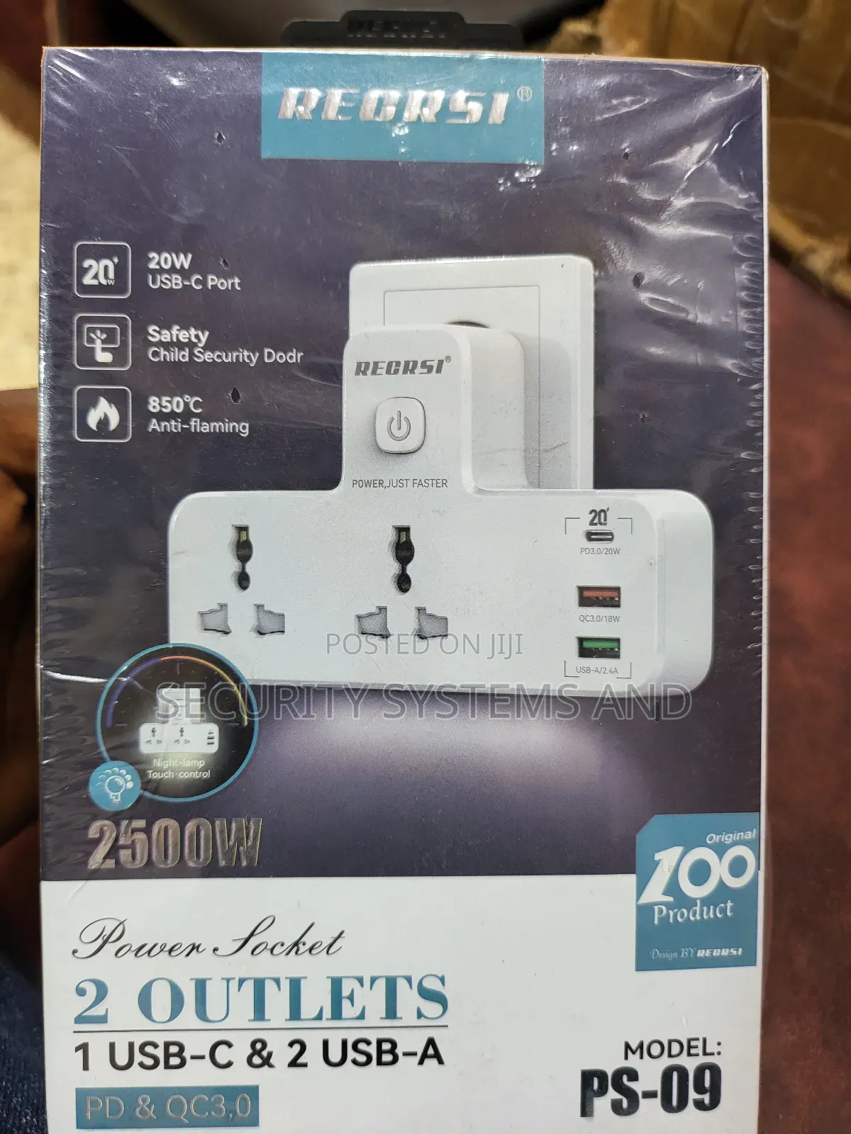 Power Socket Extension With 2 Usb Pockets and 1 Type C Port