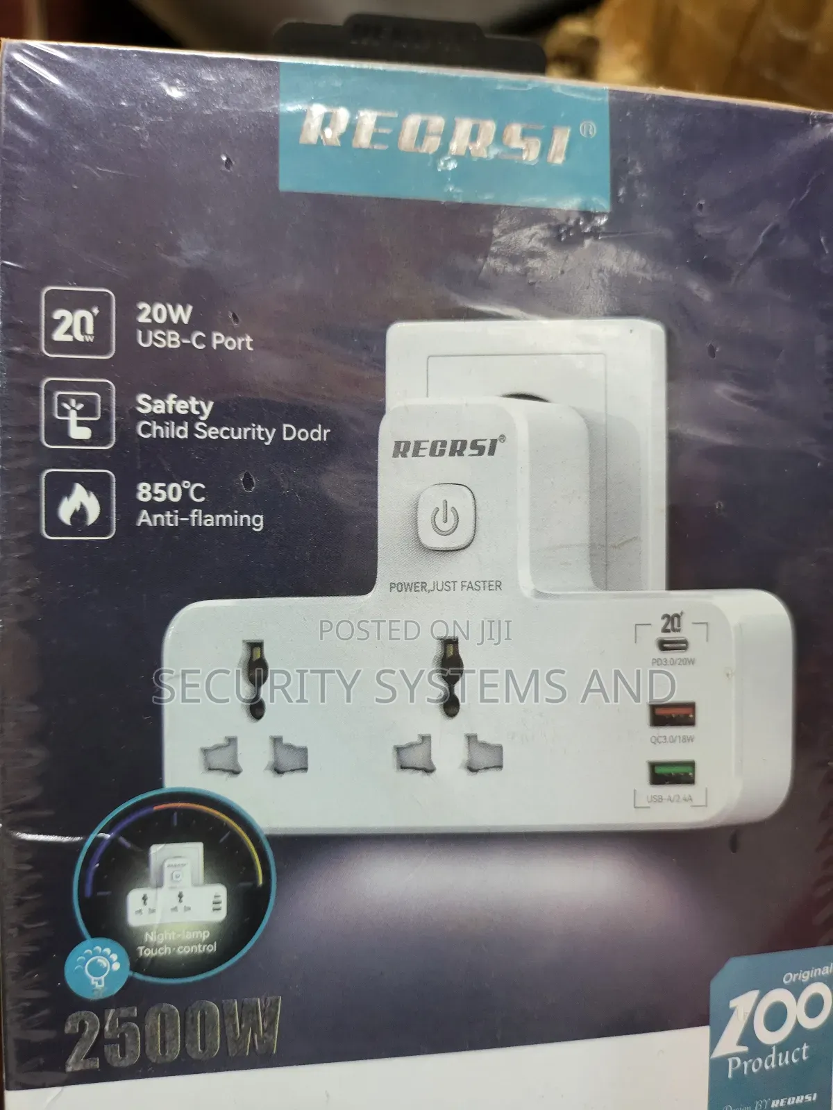 Power Socket Extension With 2 Usb Pockets and 1 Type C Port