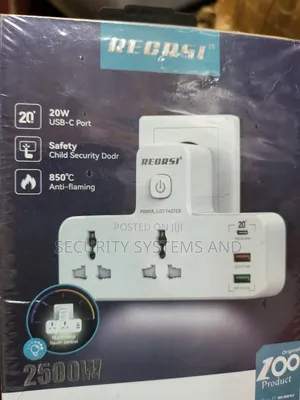 Power Socket Extension With 2 Usb Pockets and 1 Type C Port