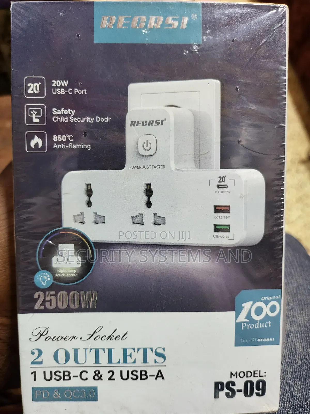 Power Socket Extension With 2 Usb Pockets and 1 Type C Port