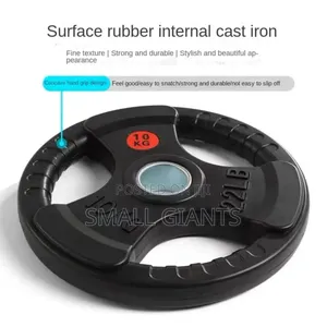 10kg (22lb) Olympic Rubber-Coated Weight Plate With a Tri-Grip Design.