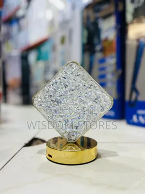 Square-Shaped Crystal Table Lamp