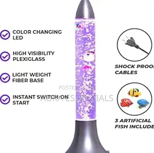 Rocket-Shaped Led Bubble Fish Lamp