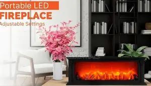 Portable Led Fireplace Black