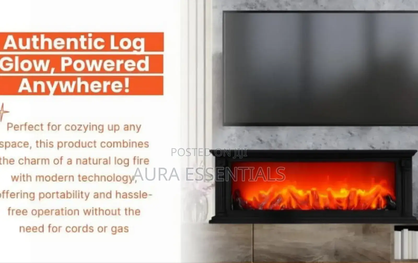Portable Led Fireplace Black