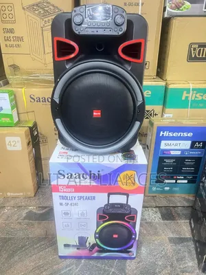 Saachi Trolley Speaker 6340 , Microphone, Bluetooth,Usb, Rechargeable
