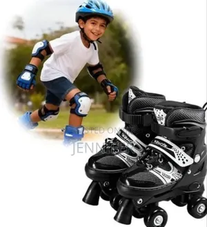 Kids 4 Wheel Roller Skates With Protective Gear