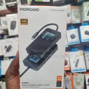 Porodo 6 in 1 Multi Port Usb-C Hub With Smart Display