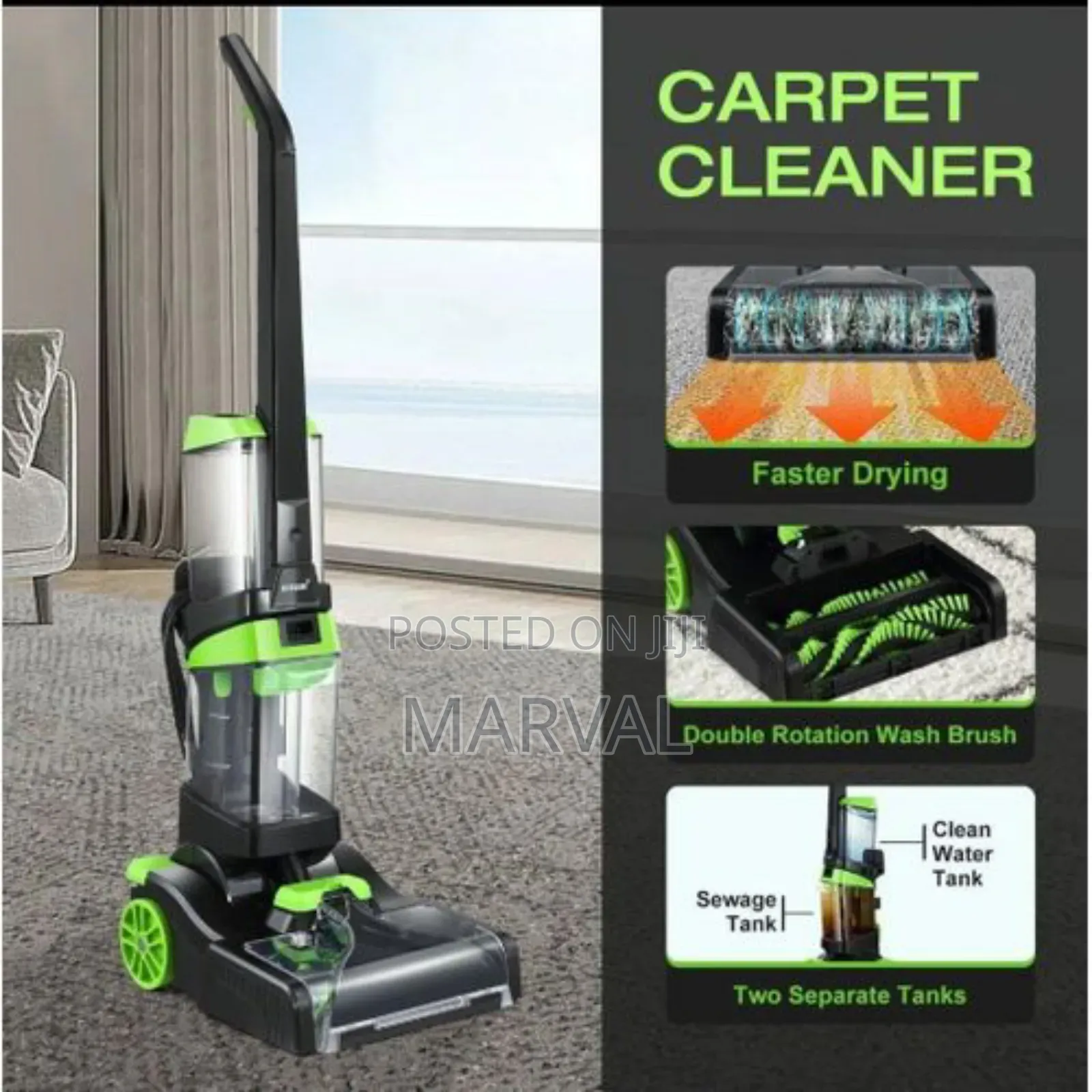 Hoffmans 3 in 1 Carpet Cleaner With 2 Separate Tanks