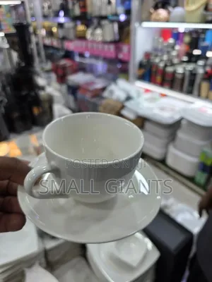 6pcs Plain White Ceramic or Porcelain Tea Cup and Saucer