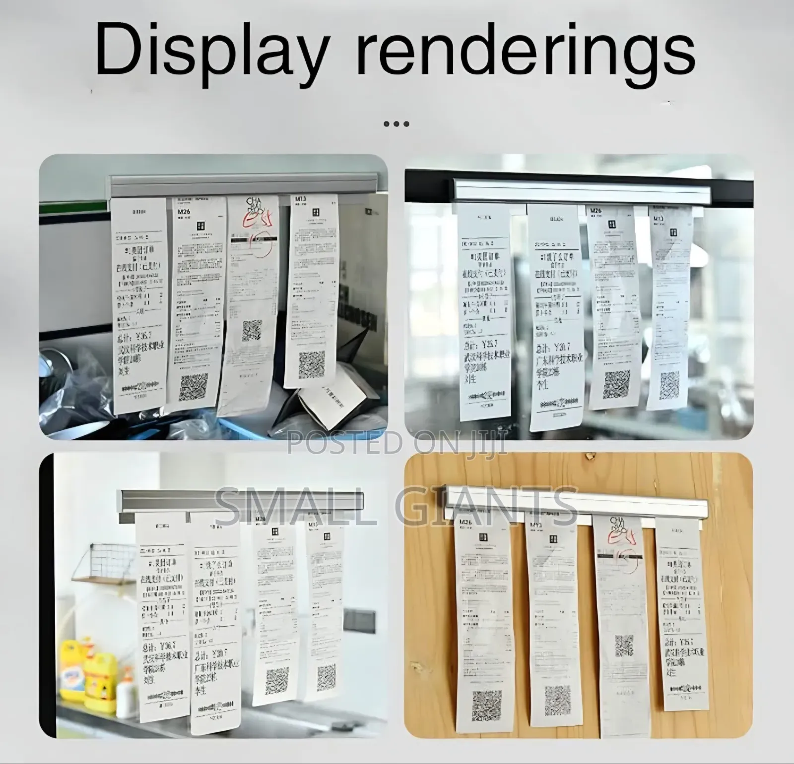 Wall-Mounted Aluminum Slide Check Rack Receipt Holder