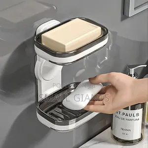 Wall-Mounted, Double-Layer Soap Holder.