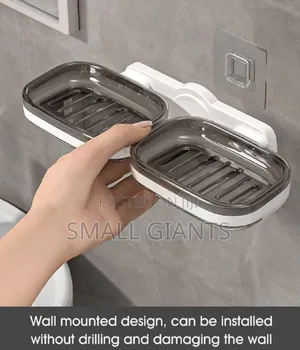 Wall-Mounted, Double-Layer Soap Holder.