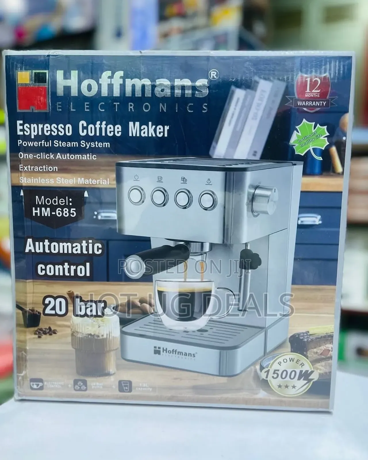 Hoffmans Espresso Coffee Maker - Silver