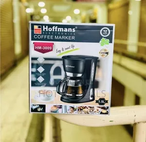 Hoffmans 12 Cups Electric Coffee Maker Machine 1.5 Litres - Black