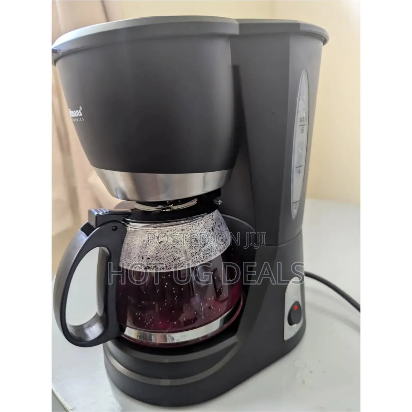 Hoffmans 12 Cups Electric Coffee Maker Machine 1.5 Litres - Black