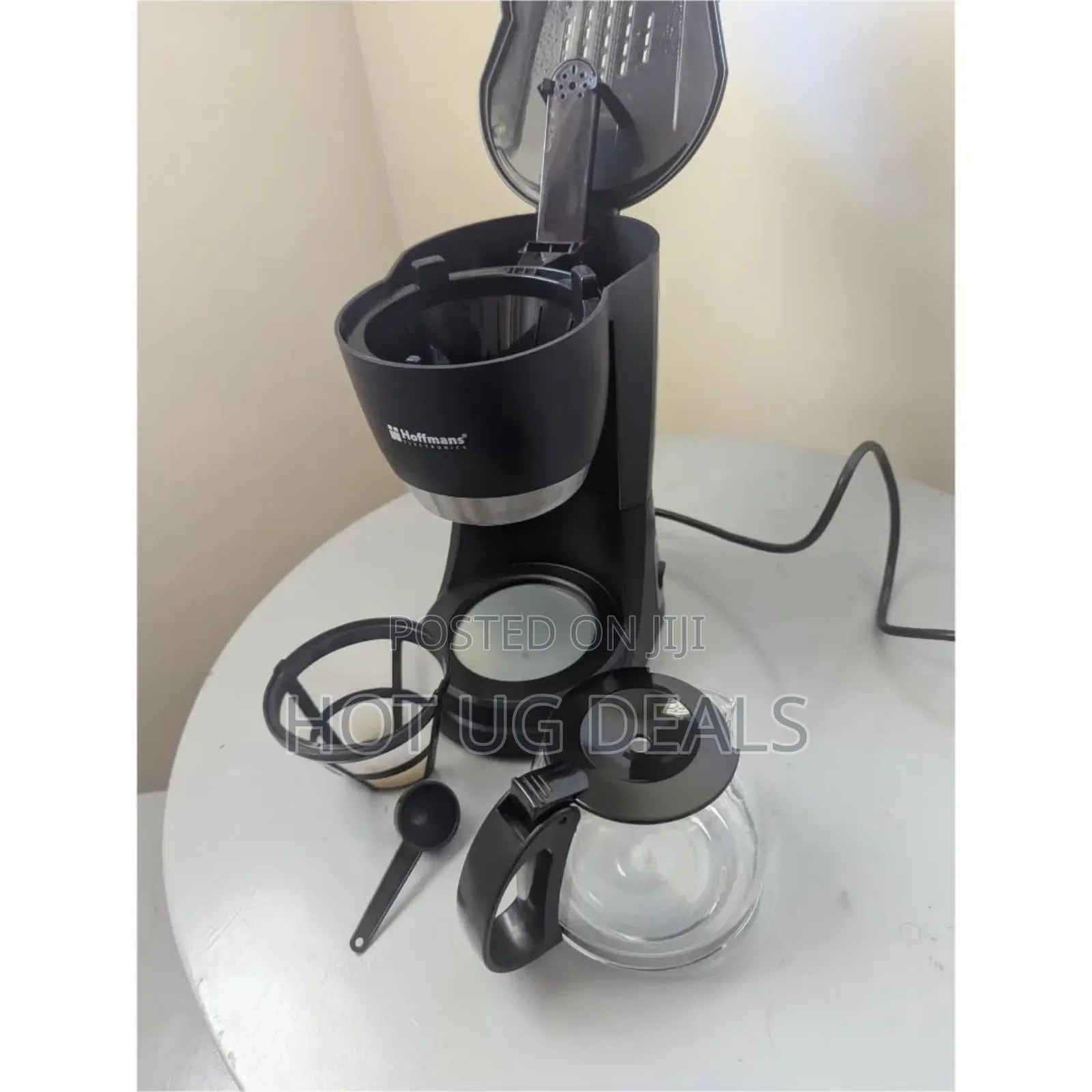 Hoffmans 12 Cups Electric Coffee Maker Machine 1.5 Litres - Black