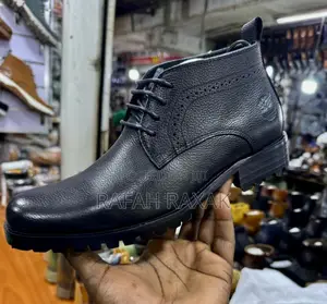 Original Black Timberland Premium Leather Formal Ankle Boots