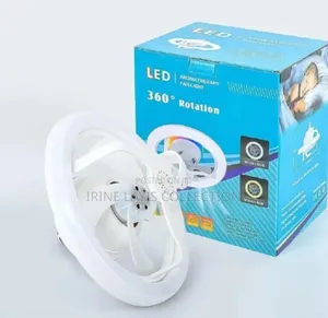 RGB Silent Led Ceiling Fan Lamp 360 Rotation Light With Remote Control