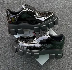 Original Prada Monolith Shinny Mirror Lace Up Chunky Sole Shoes