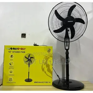 Mewe Electric Stand Fan 3 Speed Oscillating - Black