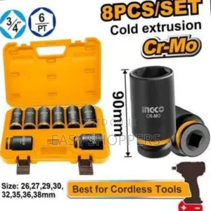 Ingco 8-Piece 3/4" Deep Impact Socket Set