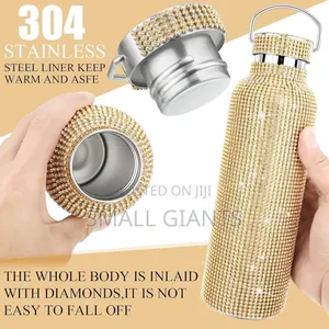 Sparkling Rhistone Covered Stainless Steel Water Bottle