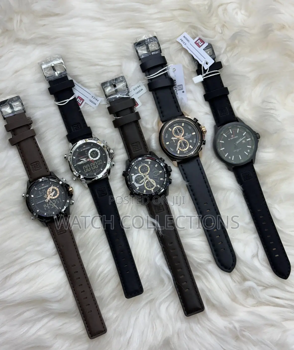 Stylish Naviforce Leather Strap Watches