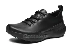Men’S Triple Black Ecco Smart Casual Leather Sneakers
