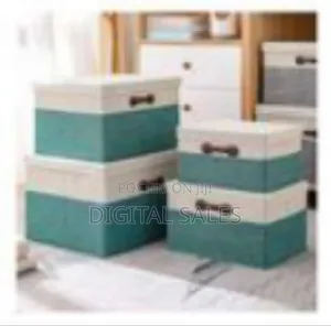 Stylish Fabric Storage Boxes With Lids and Handles - Multicol