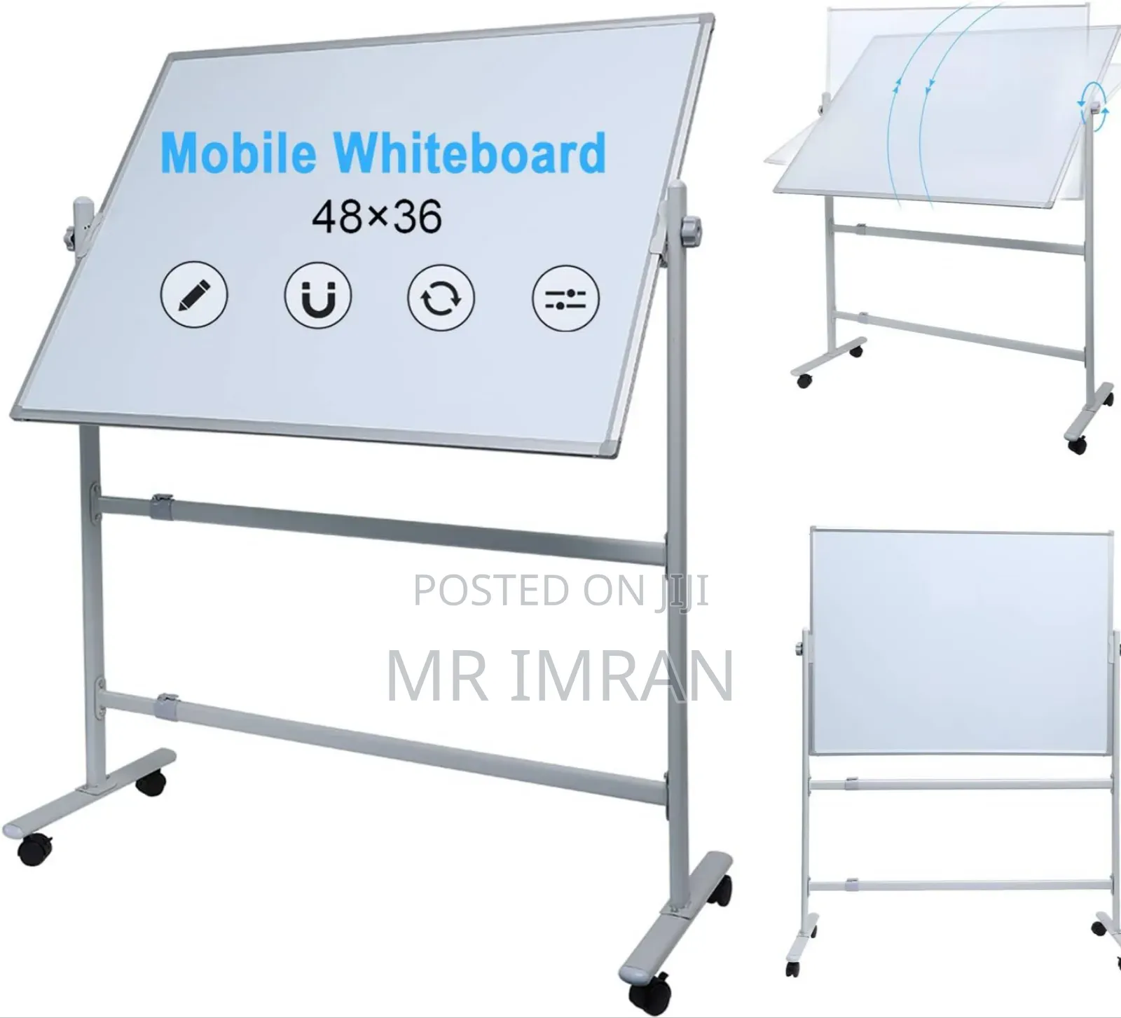 90*120cm Double-Sided Rolling Whiteboard/