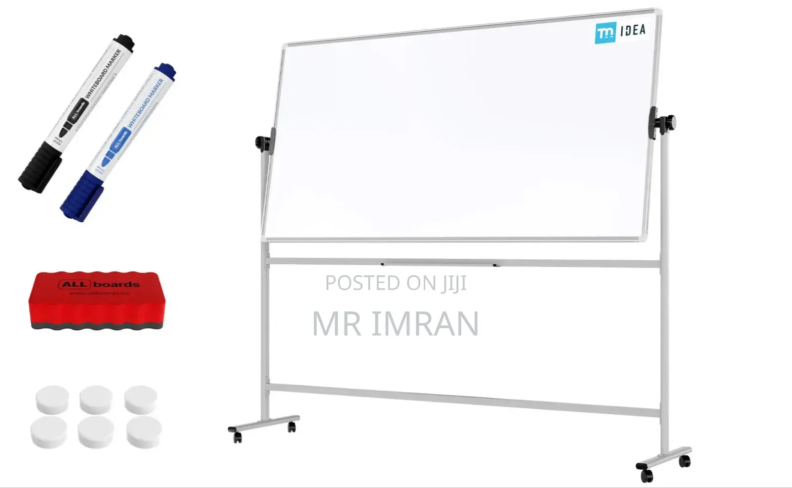 90*150cm Large - Portable White Board on Wheels Double Sided