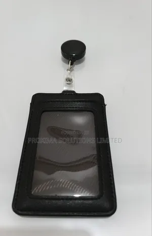 Genuine Leather Card Id Badge Holder – 3-Slot Professional Organizer