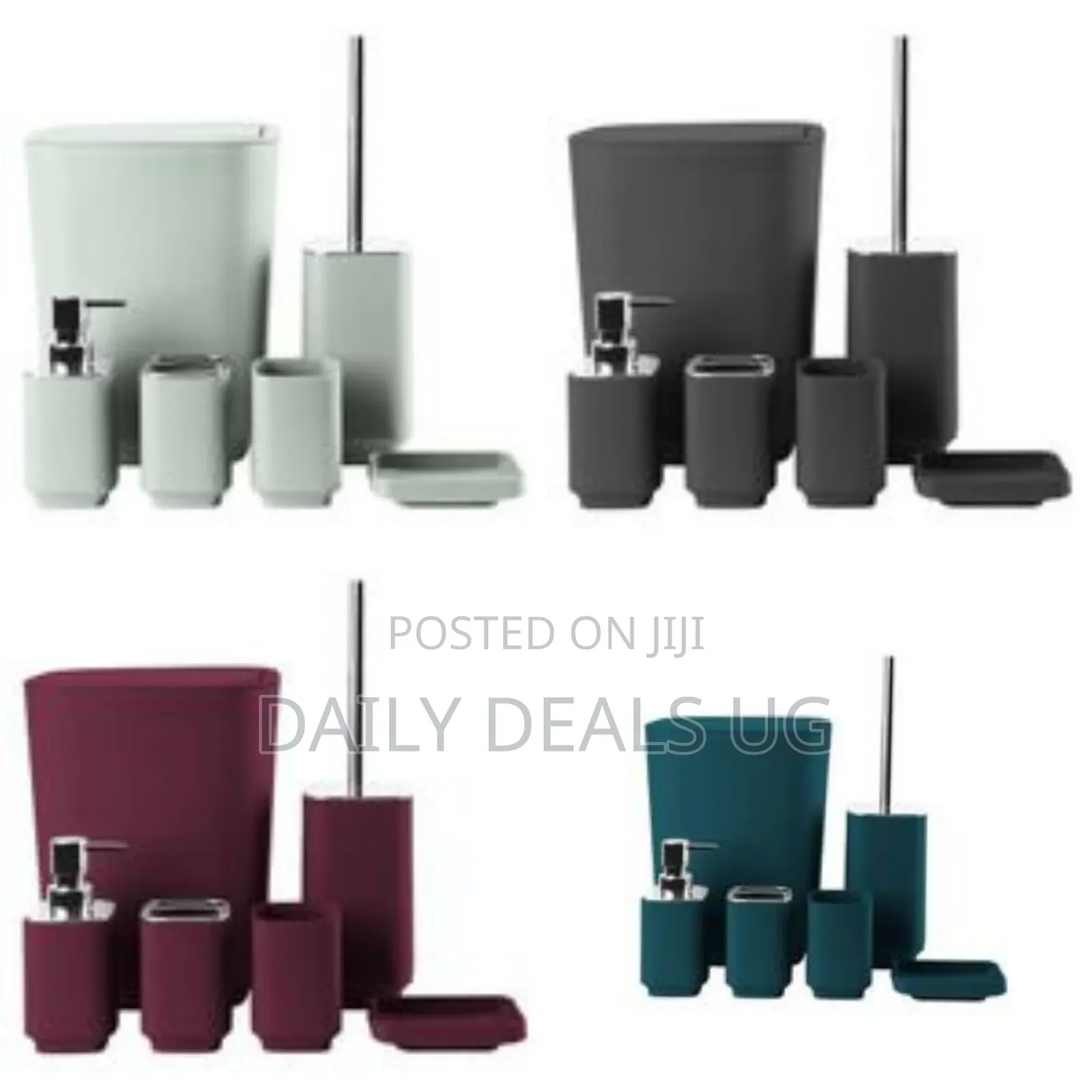 Modern 6-Piece Bathroom Accessory Set - Multicolor