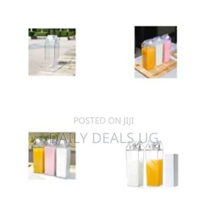 Clear Acrylic Milk Carton Style Reusable Beverage Bottle (1000ml)