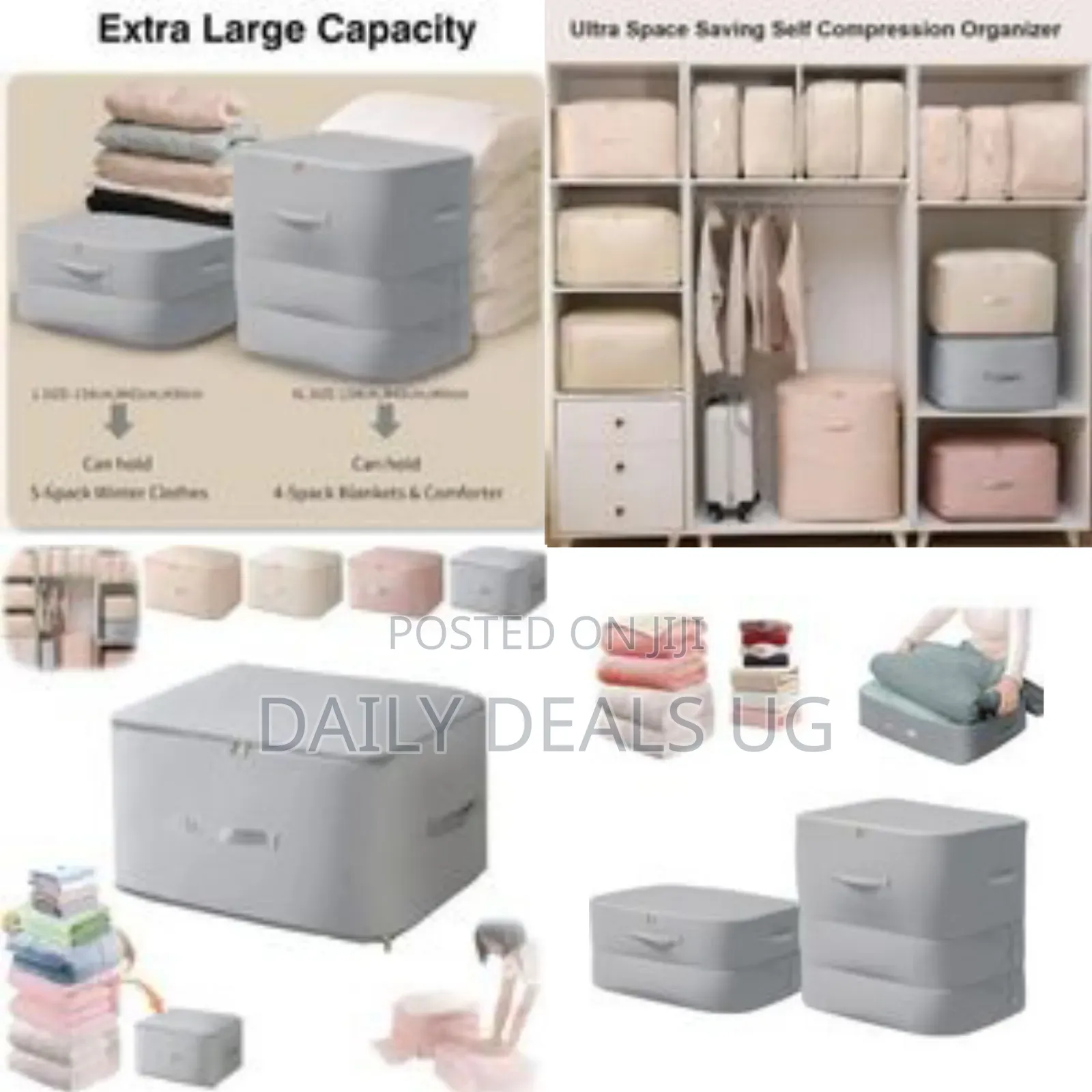Large Capacity Foldable Storage Organizers for Clothing and Bedding