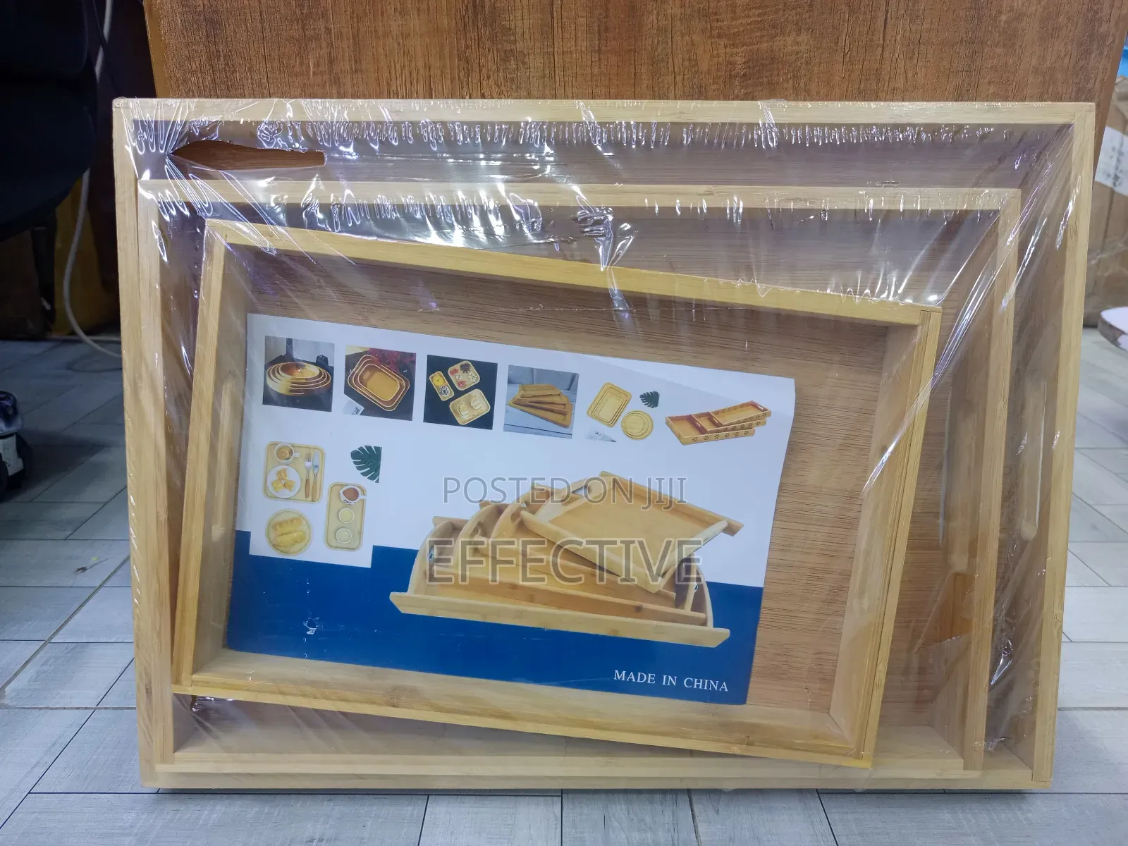 Natural Bamboo Serving Trays.