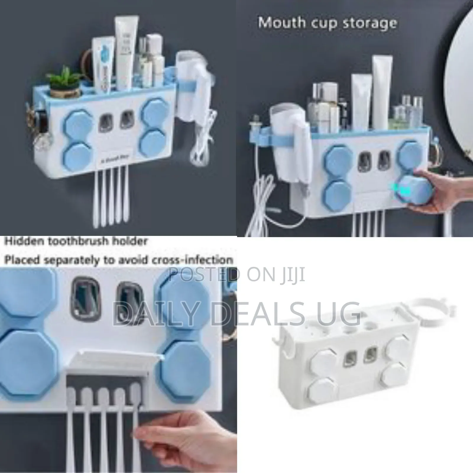 Multi-Functional Wall-Mounted Bathroom Organizer - Multicolor